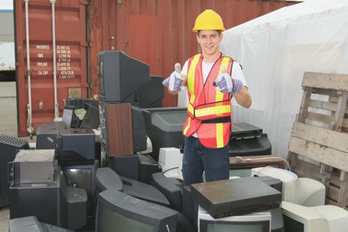 Professional waste clearance team managing construction waste